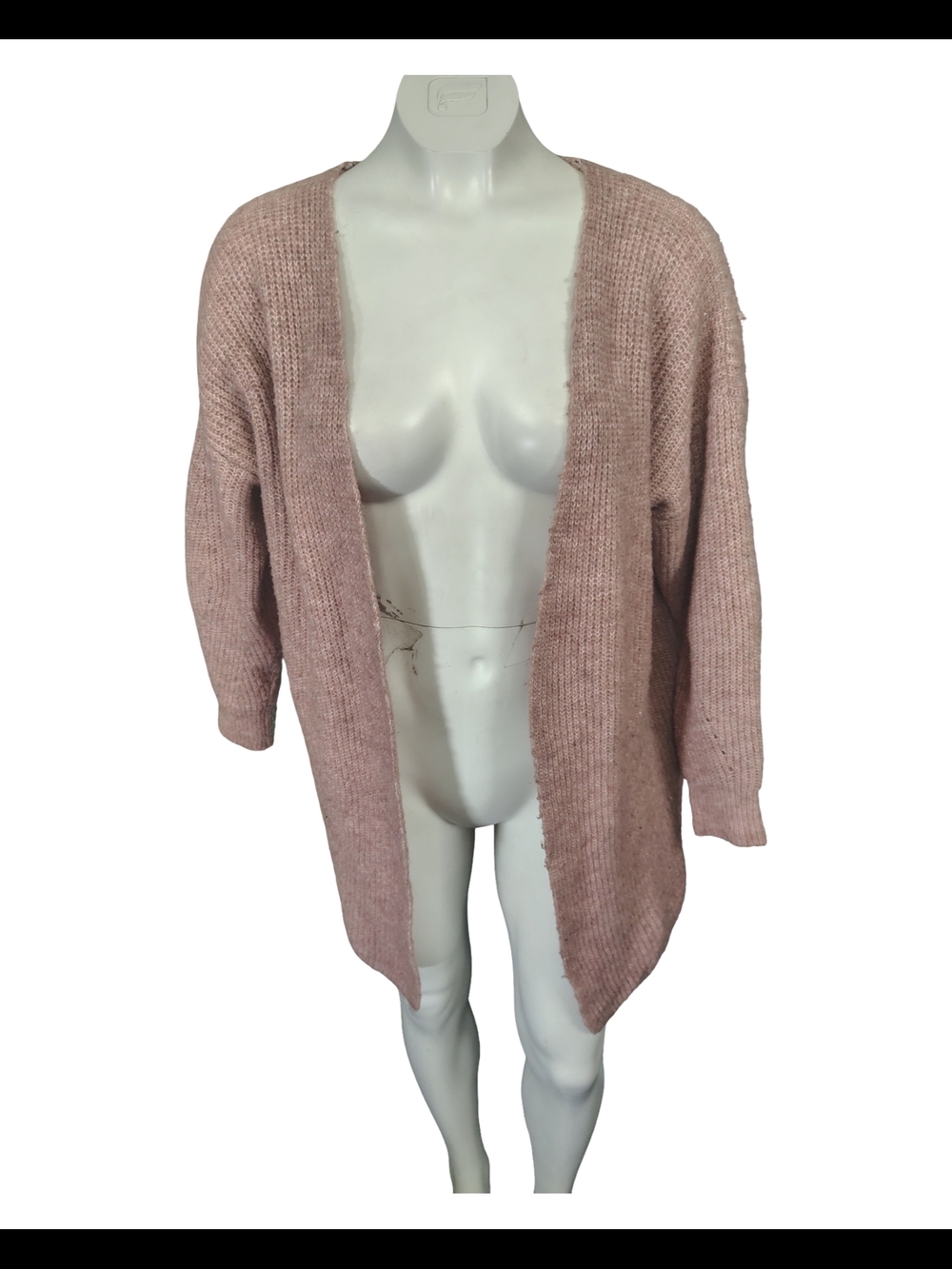 Forever 21 Dusty Rose Open-Front Y2k Cardigan